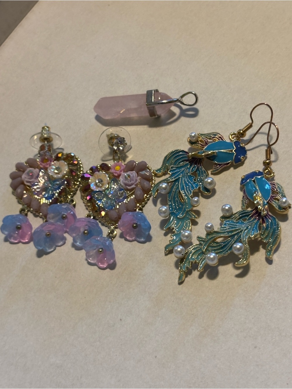 Two sets of earrings